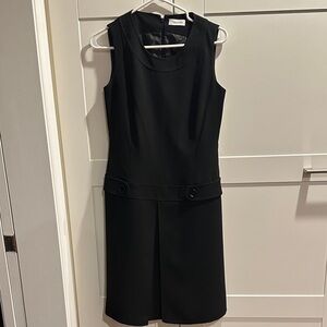Calvin Klein Black Midi Dress with Button Detail